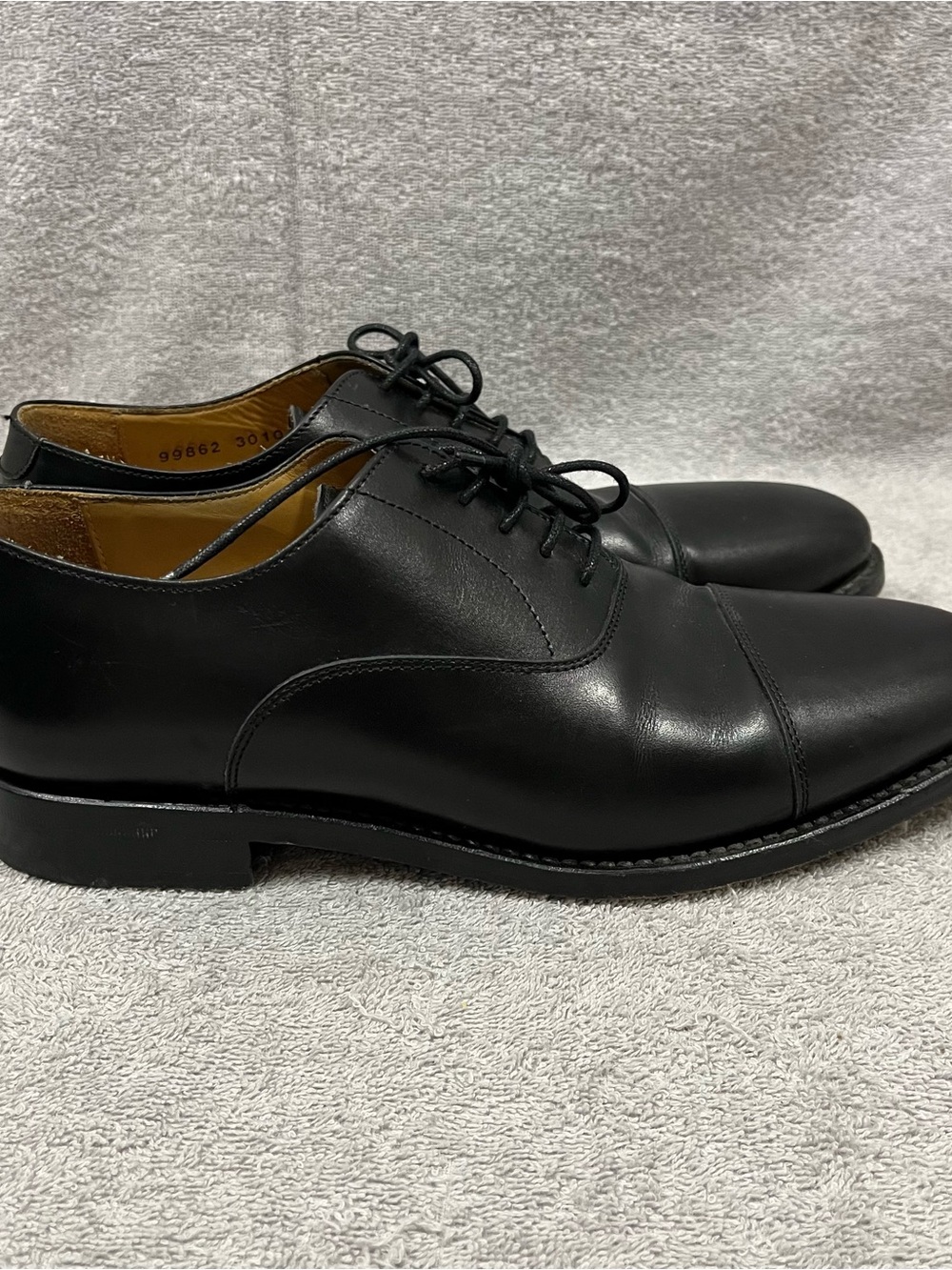 Berwick 1707 Cap Toe Oxfords Men size UK 6.5 (US 7.5 Black Goodyear Welted Shoes